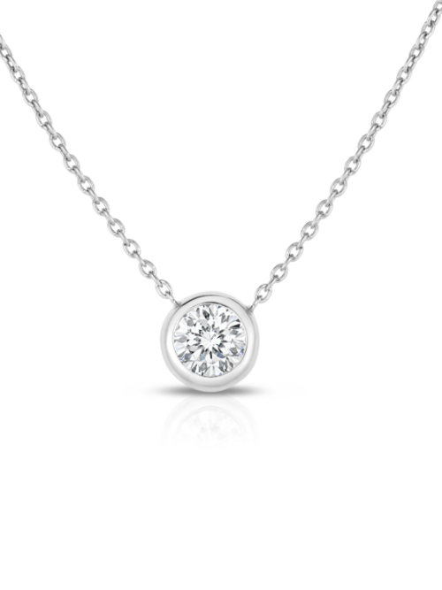 Screenshot 2025-08-23 153524 Roberto Coin 18K WHITE GOLD DIAMONDS BY THE INCH BEZEL SET SOLITAIRE NECKLACE