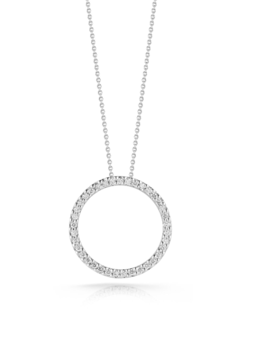 Screenshot 2025-08-23 160152 Roberto Coin 18K WHITE GOLD TINY TREASURES MEDIUM DIAMOND CIRCLE NECKLACE
