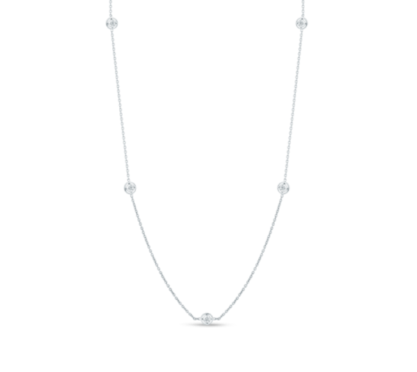Roberto Coin 18K GOLD DIAMONDS BY THE INCH 7 STATION NECKLACE