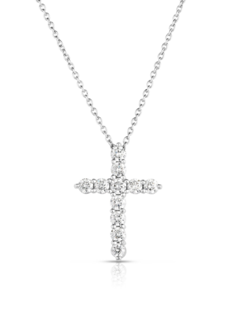 Screenshot 2025-08-29 121804 Roberto Coin 18K WHITE GOLD TINY TREASURES DIAMOND CROSS NECKLACE