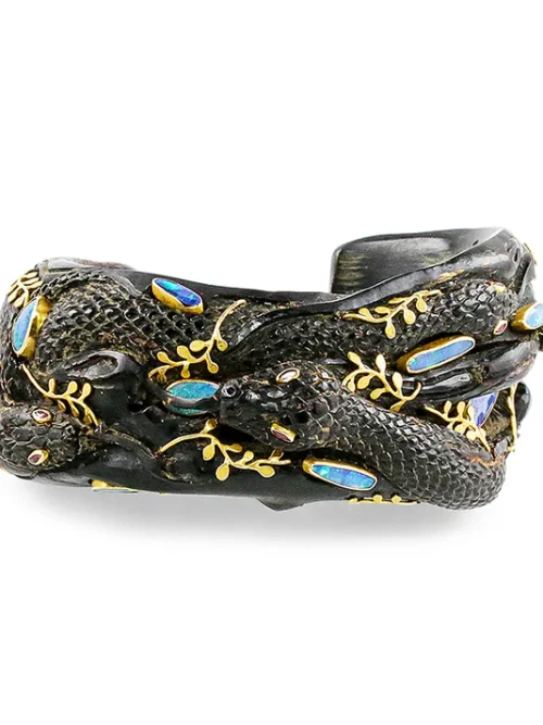 B-10946_11_600 Carolyn Tyler "Seaweed Serpent" Cuff Bracelet