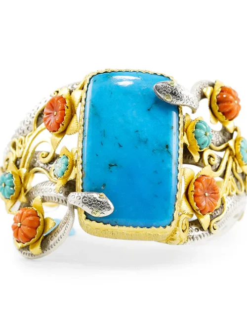 B-12630_22_350 Carolyn Tyler "Snake Flower" Cuff Bracelet