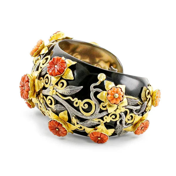 B-12830_26_660 Carolyn Tyler "Rundu Flower" Cuff Bracelet
