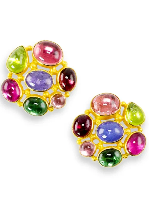 Carolyn Tyler Provence Button Earrings