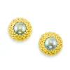 E-9712_6_500 Carolyn Tyler "Artichoke" Button Earrings