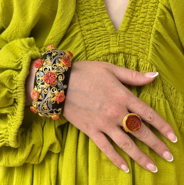 IMG_4737 Carolyn Tyler "Rundu Flower" Cuff Bracelet
