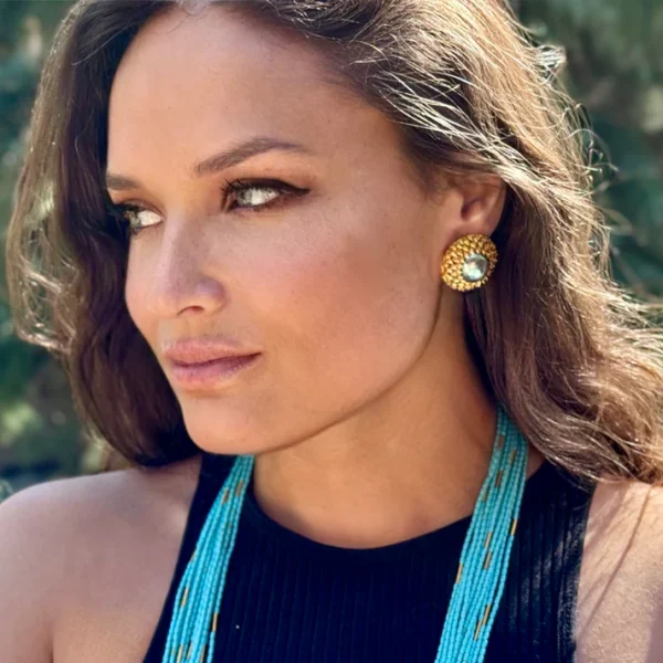 IMG_5569 Carolyn Tyler "Artichoke" Button Earrings