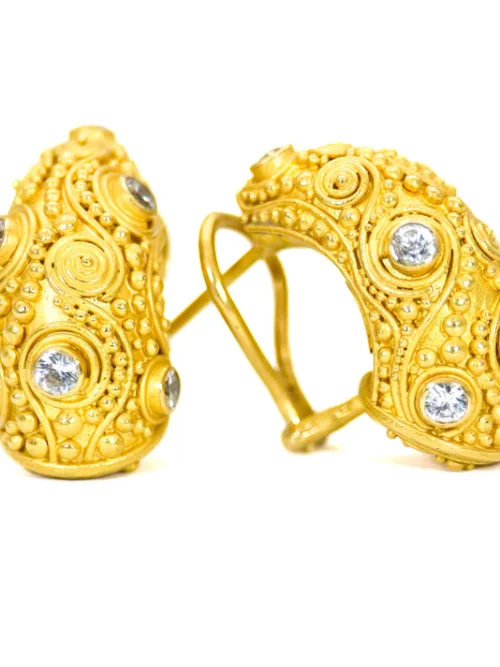 22D466AB-7F42-4A4A-8C75-04F8C4426668 Carolyn Tyler "Neptune Half Moon" Hoop Earrings