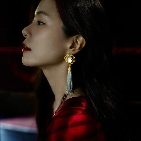 Carolyn Tyler "Seaweed" Button Earrings