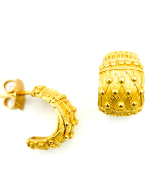 Carolyn Tyler "Zanzibar Oval" Half-Hoop Earrings