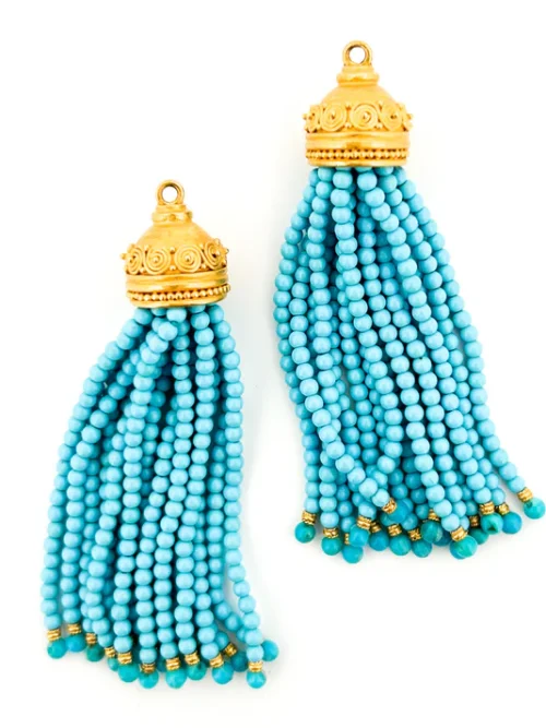 Carolyn Tyler "Spiral Cap" Tassel Drops for Hook Earrings
