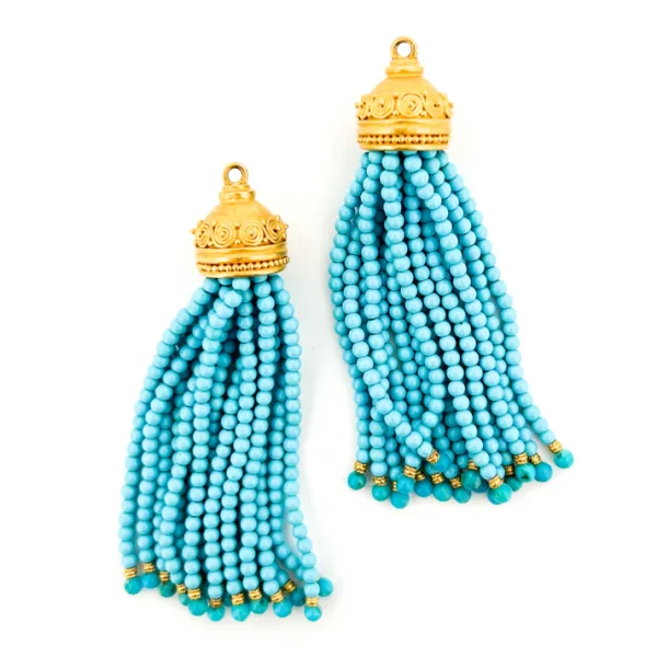 Carolyn Tyler "Spiral Cap" Tassel Drops for Hook Earrings