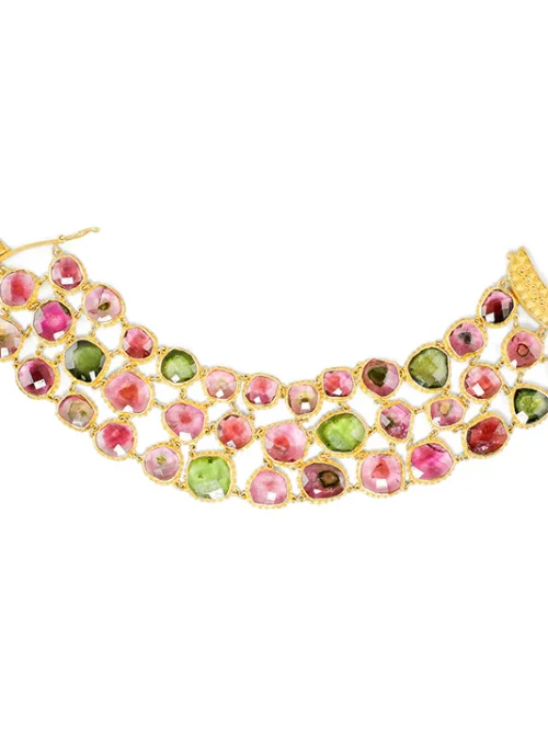 B-11403_21_600_1 Carolyn Tyler "Watermelon Fishnet" Bracelet