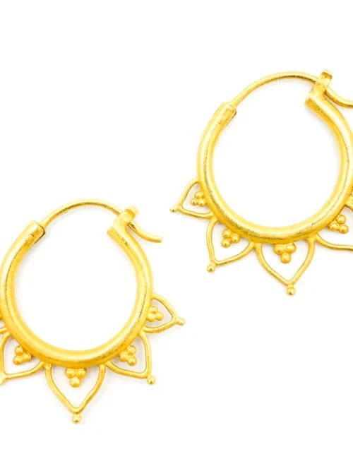 Carolyn Tyler "Gandhi Lotus" Hoop Earrings