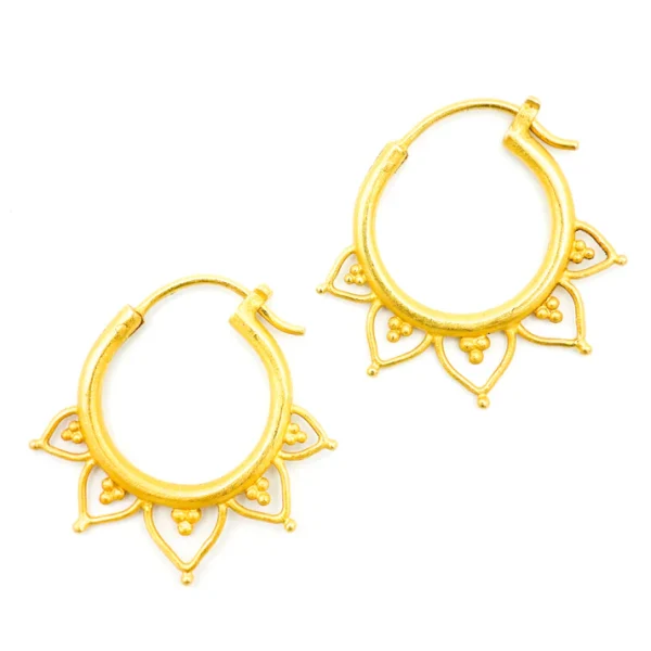 CFE77E18-07F8-4157-9CEB-84FA661E87BA Carolyn Tyler "Gandhi Lotus" Hoop Earrings