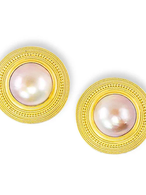 Carolyn Tyler "Gabriella" Button Earrings