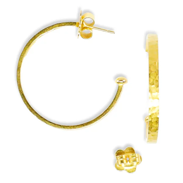 E-7774_4_250 Carolyn Tyler "Hammered Hoop" Earrings