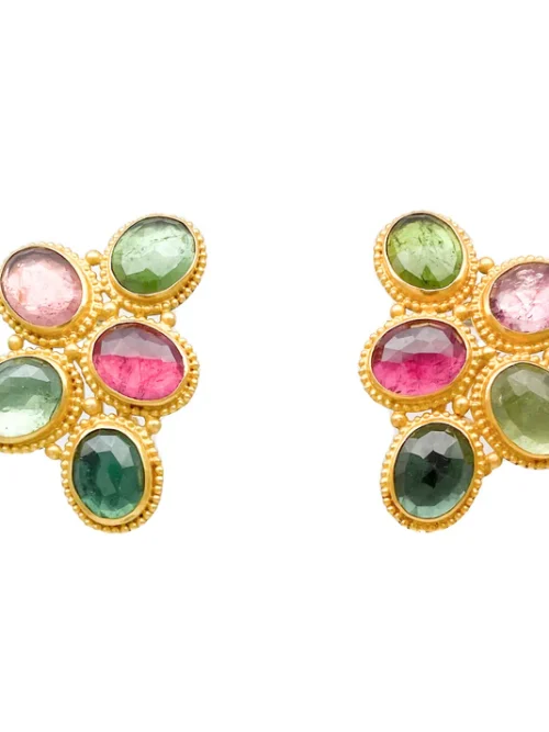 Carolyn Tyler "Provence" Button Earrings