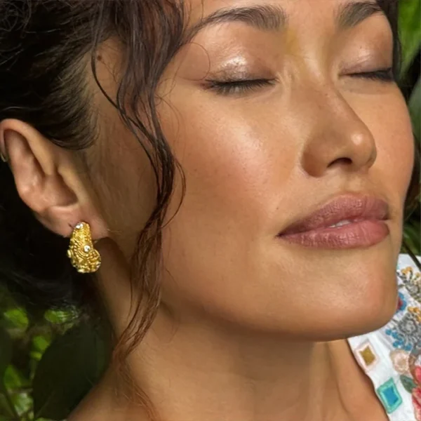 Carolyn Tyler "Neptune Half Moon" Hoop Earrings