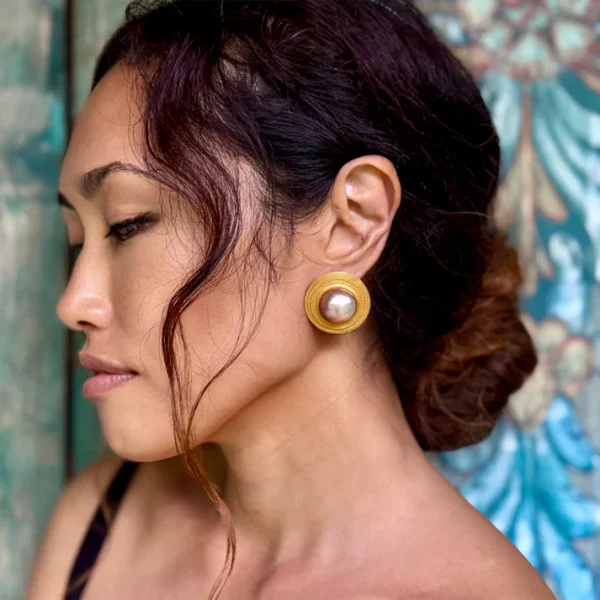 Carolyn Tyler "Gabriella" Button Earrings