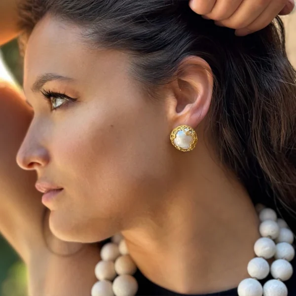 Carolyn Tyler "Westminster" Button Earrings