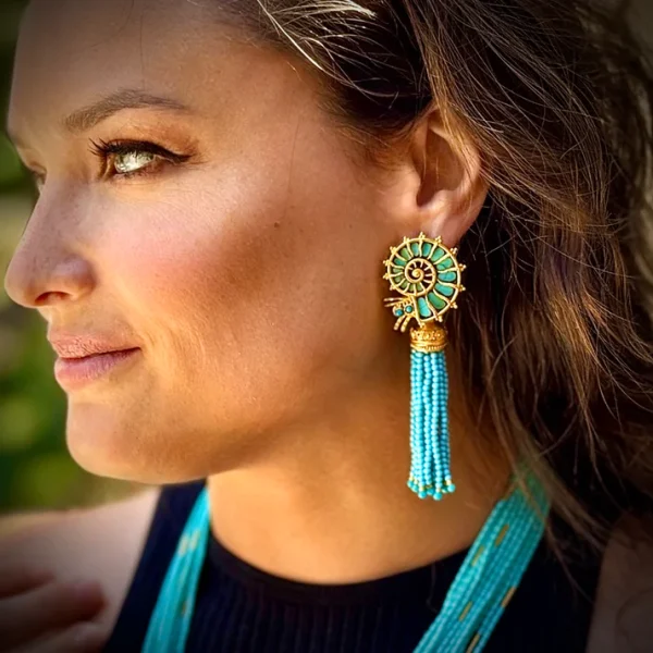 Carolyn Tyler "Spiral Cap" Tassel Drops for Hook Earrings