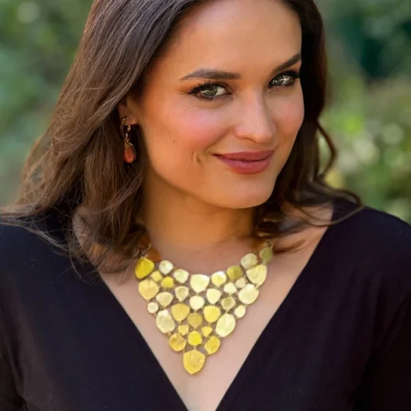 IMG_5703 Carolyn Tyler "Watermelon Fishnet" Bib Necklace