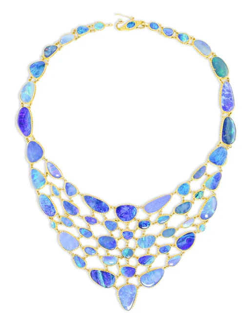 N-8440_40_500 Carolyn Tyler "Caribe Fishnet Bib" Necklace