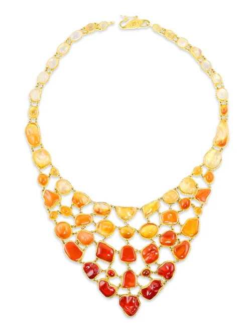 Carolyn Tyler "Flame Fishnet" Bib Necklace