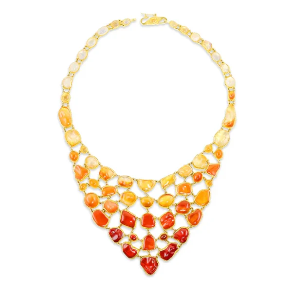 N-8937_47_650 Carolyn Tyler "Flame Fishnet" Bib Necklace