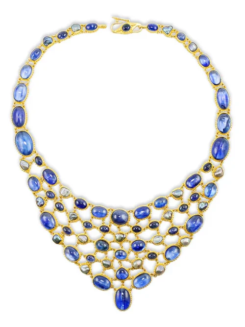 Carolyn Tyler "Indigo Fishnet" Bib Necklace