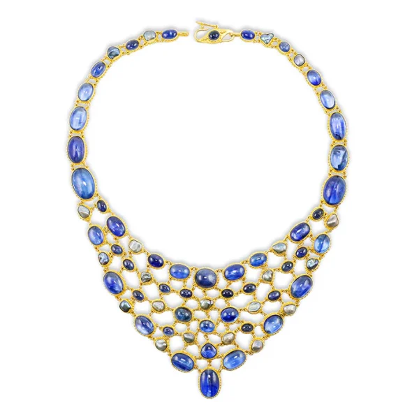 N-9350_40_200 Carolyn Tyler "Indigo Fishnet" Bib Necklace