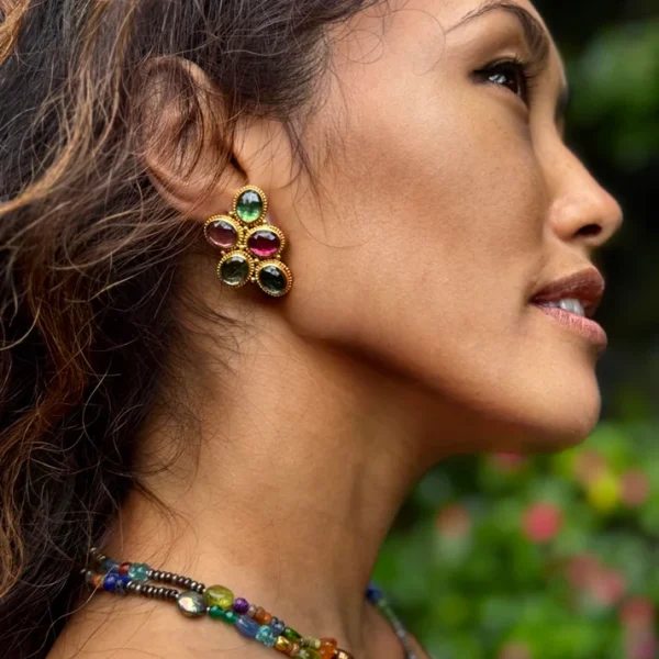 Carolyn Tyler "Provence" Button Earrings