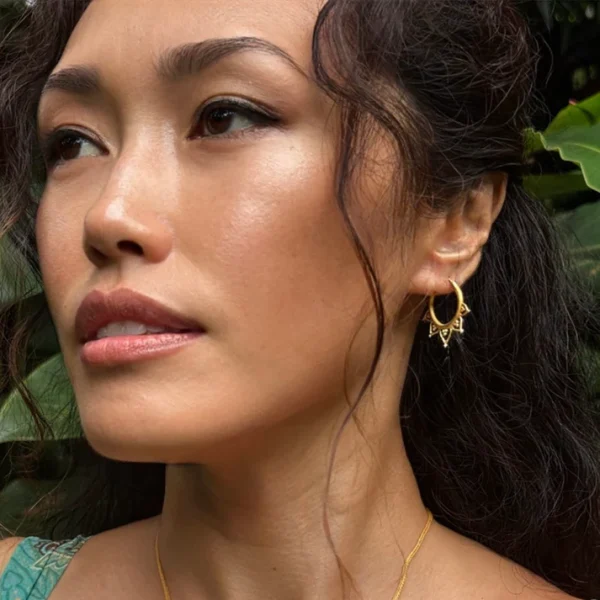 photo9 Carolyn Tyler "Gandhi Lotus" Hoop Earrings