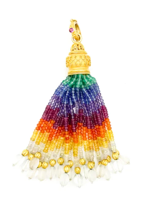 46975807-A982-48F9-919C-1AF1E10781A6 Carolyn Tyler "Tradisi Rainbow" Tassel Pendant