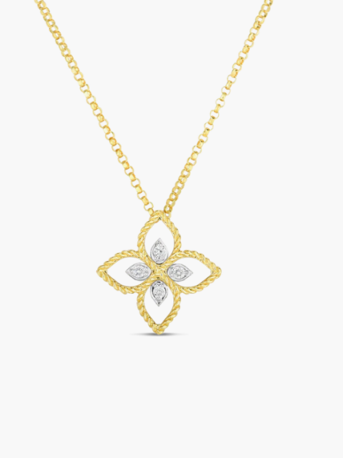 Roberto Coin PRINCESS FLOWER SMALL DIAMOND FLOWER NECKLACE