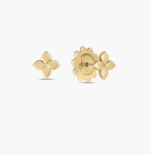 Roberto Coin LOVE IN VERONA SMALL FLOWER STUD EARRINGS