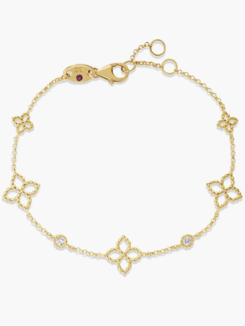 Roberto Coin PRINCESS FLOWER DIAMOND AND FLOWER STATION BRACELET