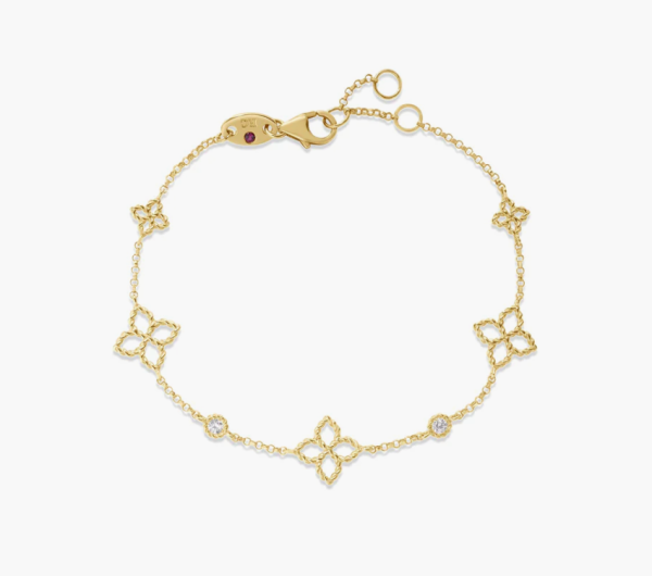 Roberto Coin PRINCESS FLOWER DIAMOND AND FLOWER STATION BRACELET