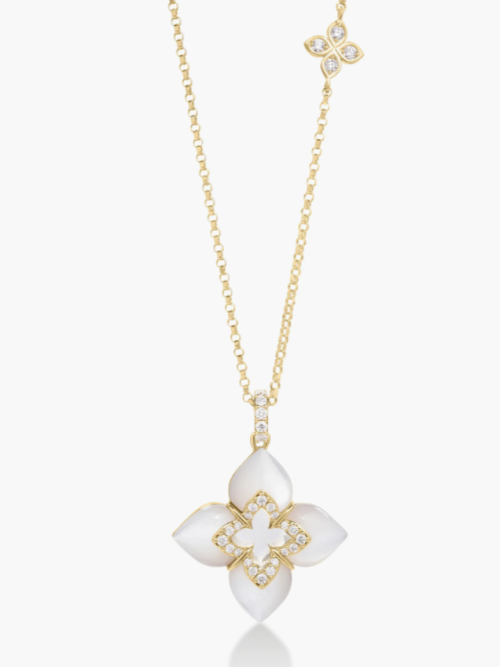 Roberto Coin VENETIAN PRINCESS CABOCHON FLOWER NECKLACE